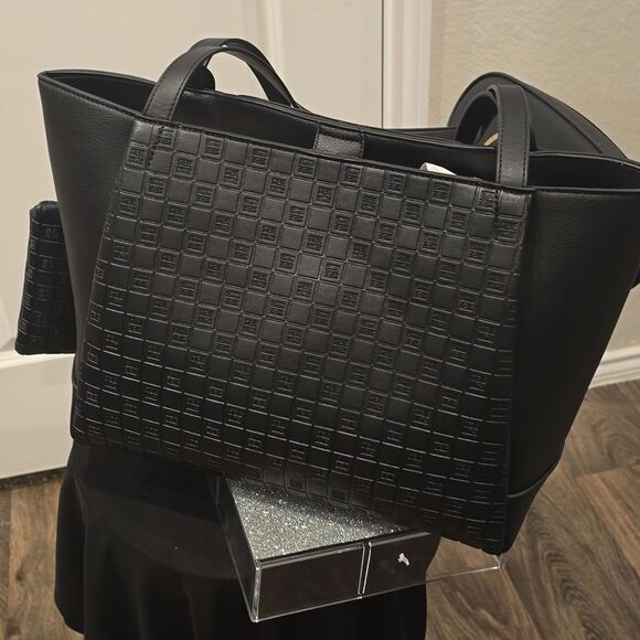 Steve Madden BMagie Block Logo Tote Bag- Black - Picture 7 of 11